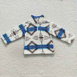 BT0354 --western winter white and blue wool Sherpa