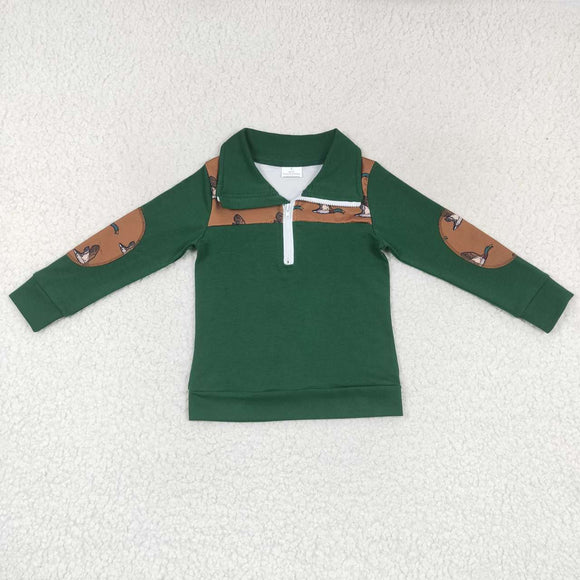 long sleeve mallard green pullover