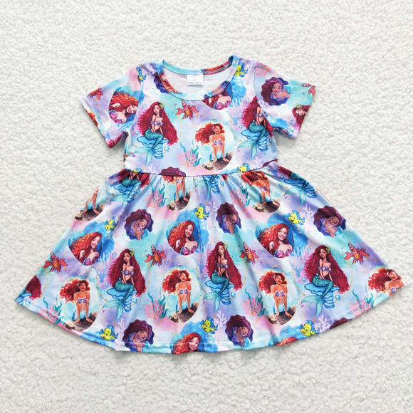 short sleeve princess girls dress