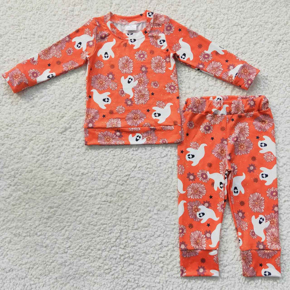long sleeve Halloween ghost floral pajamas outfits