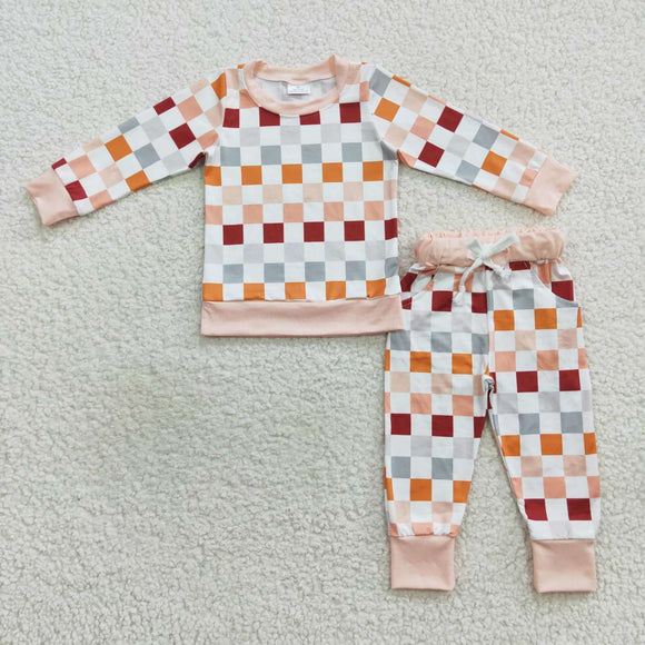 orange checkerboard pajamas