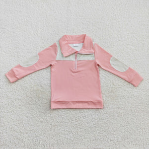 BT0288--green and pink cotton and milk silk pullover
