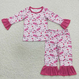 Long sleeve cartoon girls outfits pajamas