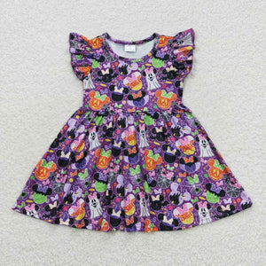 Halloween short sleeve cartoon mouse girls dress