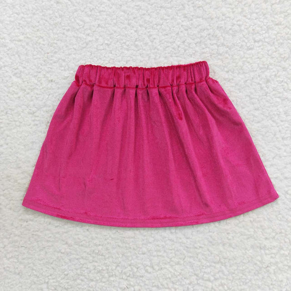 pink velvet Short skirt