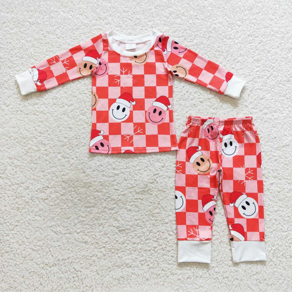 GLP0733--Christmas smile and Red chequered pajamas clothing