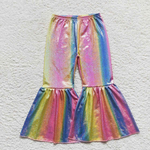 P0178--colorful satin Bell bottoms