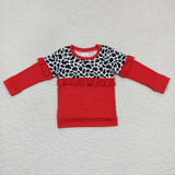 long sleeve leopard red top