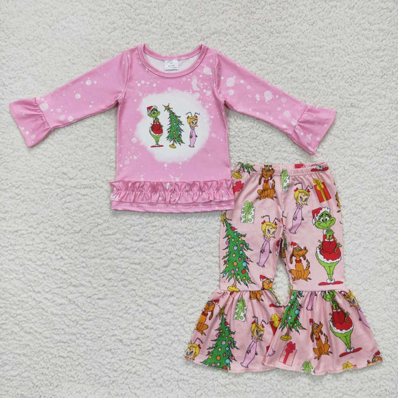 GLP0576-- Christmas long sleeve cartoon pink girls clothing