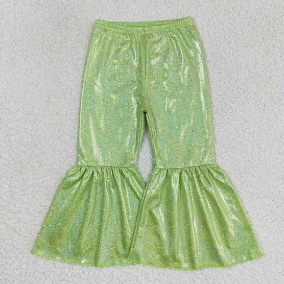P0189--green satin Bell bottoms