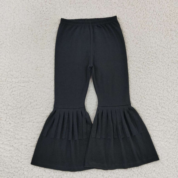 P0282--cotton black tassel girls pants