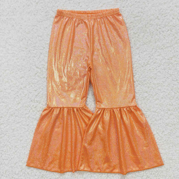 P0188-- orange satin Bell bottoms