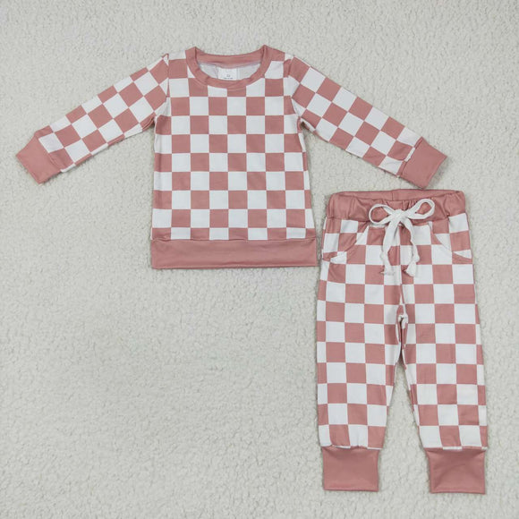 pink checkerboard girls outfits