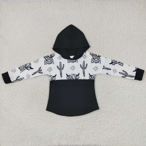 long sleeve cow and cactus hoodie