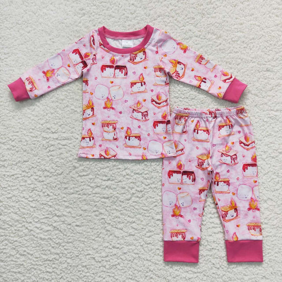 long sleeve Snow and Fire pink pajamas outfits