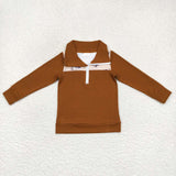 BT0343--- long sleeve mallard boy brown pullover