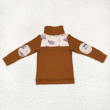BT0343--- long sleeve mallard boy brown pullover