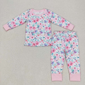 GLP0742-- long sleeve floral girls pajamas clothing