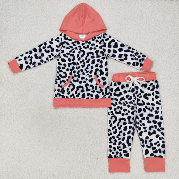 GLP0795-- long sleeve leopard pink girls hoodie outfits