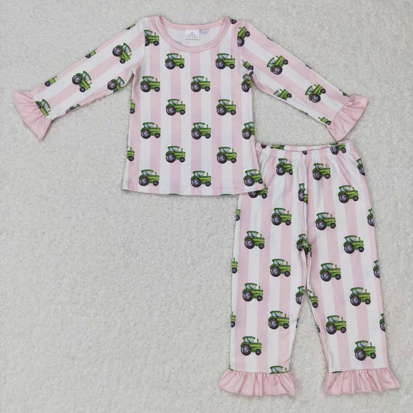 GLP0776--- tractor pajamas pink outfits