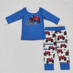 BLP0372---long sleeve field of dreams milk silk pajamas