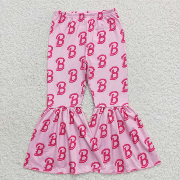 P0306---pink cartoon girls milk silk pants