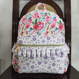 BA0101--High quality  purle floral print backpack