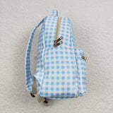 BA0087--High quality blue plaid print backpack