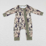 LR0661-- long sleeve deer green zip sleeper