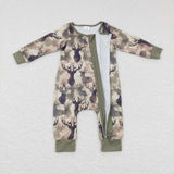 LR0661-- long sleeve deer green zip sleeper