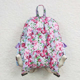 BA0099--High quality  purple floral print backpack