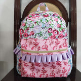 BA0099--High quality  purple floral print backpack