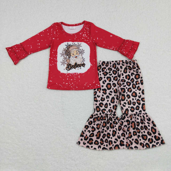 GLP0862--- Christmas leopard believe girls outfits