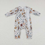 LR0651-- long sleeve snowman zip sleeper