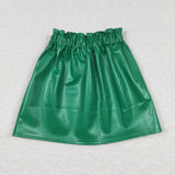 GLK0018--green leather Short skirt