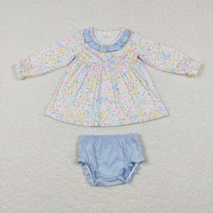 GBO0193--long sleeve FLORAL bummies outfits