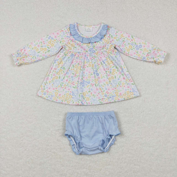 GBO0193--long sleeve FLORAL bummies outfits