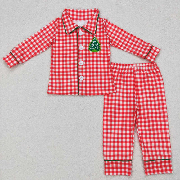 BLP0378--long sleeve embroidered Christmas red milk silk pajamas