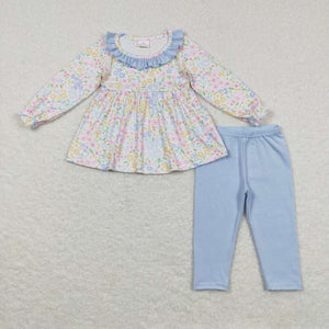 GLP0918--long sleeve floral girls outfits