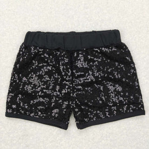 SS0121-- black sequined shorts