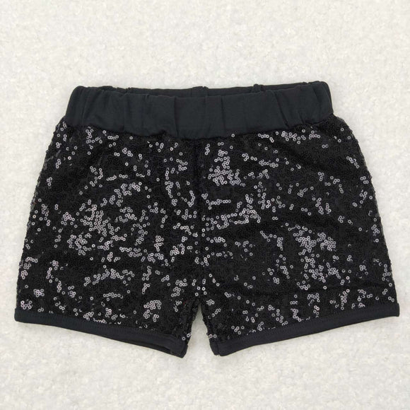 SS0121-- black sequined shorts