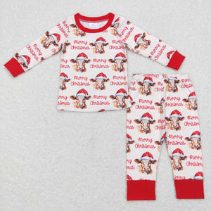 BLP0388--merry Christmas cow boy pajamas