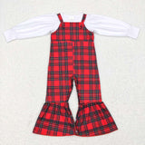 GLP0926--fall plaid top + jumpsuit girls outfits