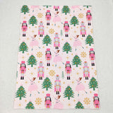 BL0086-- Christmas tree cartoon pink blanket