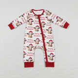 LR0739-- long sleeve merry Christmas zip sleeper