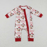 LR0739-- long sleeve merry Christmas zip sleeper