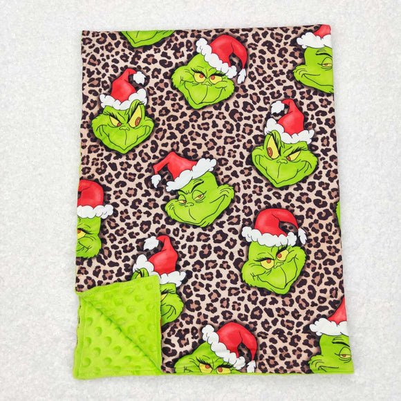BL0090-- Christmas cartoon green blanket