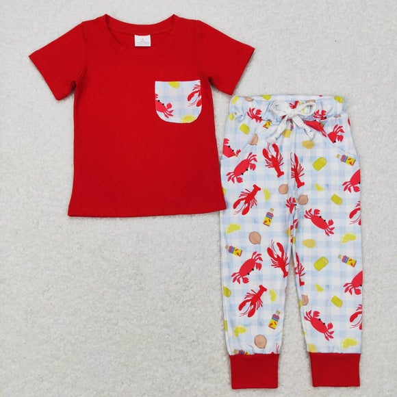 BSPO0189--crayfish and crab red boy clothing