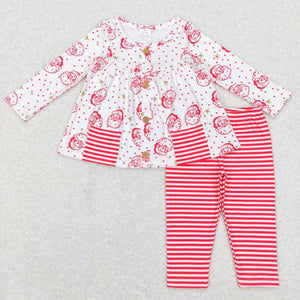 GLP0989--- long sleeve Christmas Santa pink girls outfits