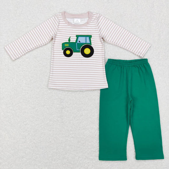 BLP0401-long sleeve embroidered Tractors boys clothing